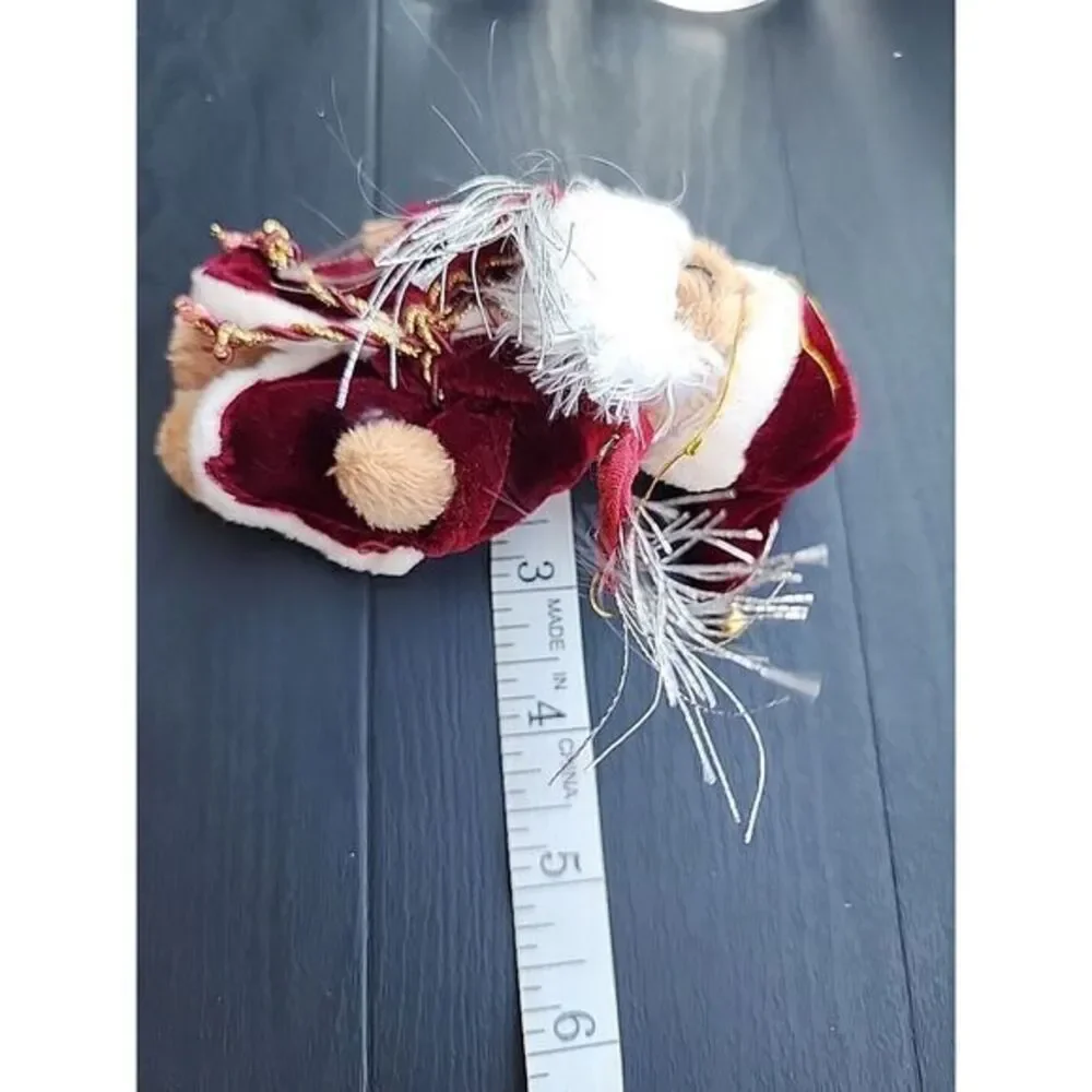 Plush Brown Bear In Red Santa‎ Hat And Coat Christmas holiday Ornament